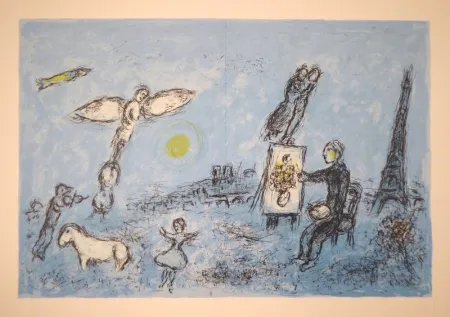 石版画 Chagall - DERRIÈRE LE MIROIR, No 246. Chagall. Lithographies originales