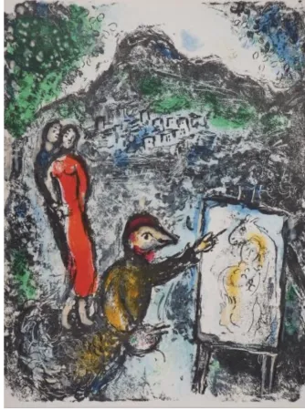 石版画 Chagall - Devant saint Jeannet
