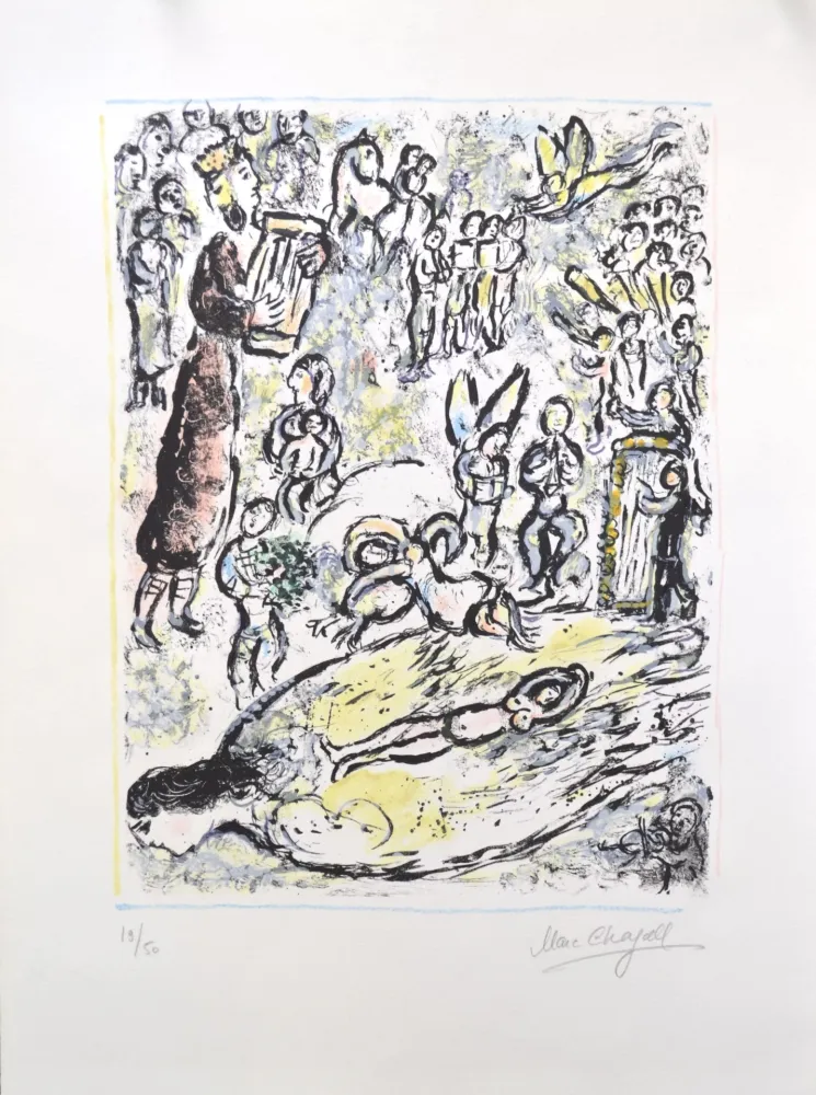 石版画 Chagall - Enchanted Flute - M665