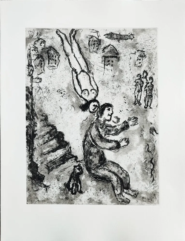 蚀刻版画 Chagall - Et sur la terre