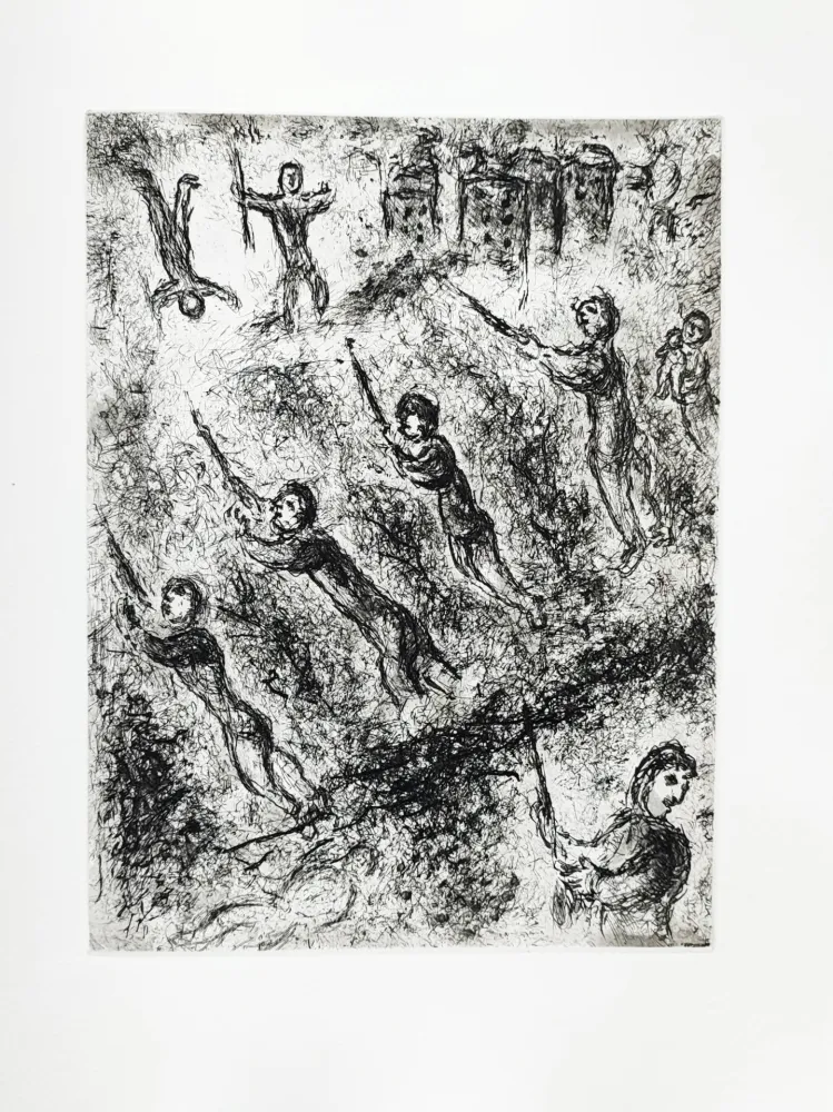 蚀刻版画 Chagall - Et sur la terre