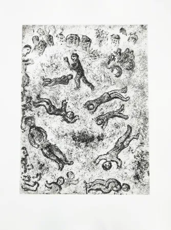 蚀刻版画 Chagall - Et sur la terre