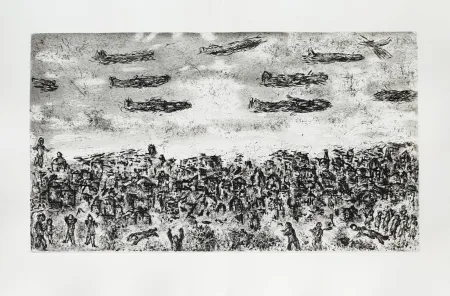 蚀刻版画 Chagall - Et sur la terre