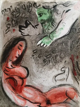 石版画 Chagall - Eve maudite par Dieu