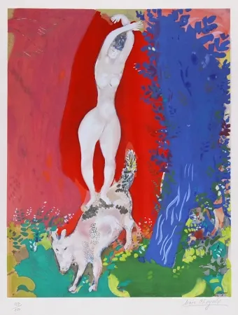 石版画 Chagall - Femme de Cirque (Circus Woman), c. 1960