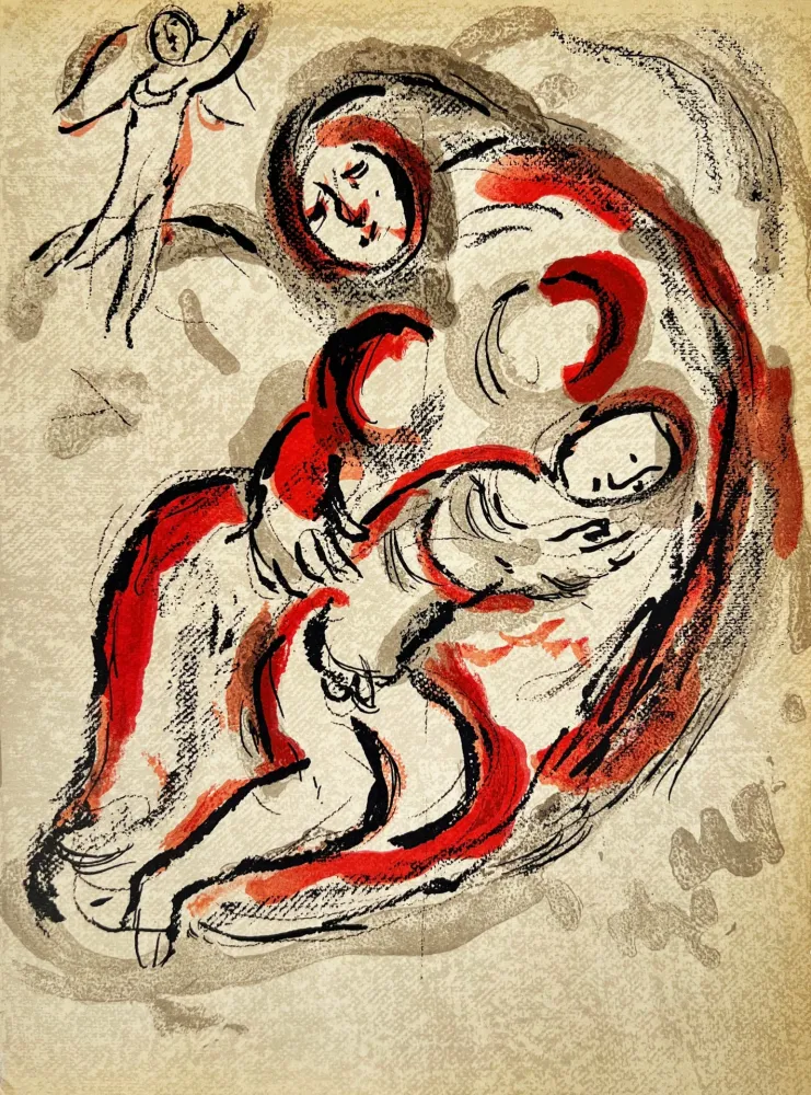 石版画 Chagall - Hagar in the Desert