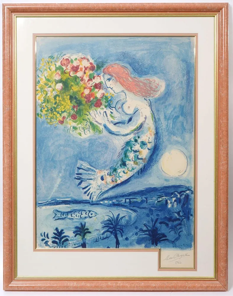 石版画 Chagall - Hand-signed - La Baie des Anges