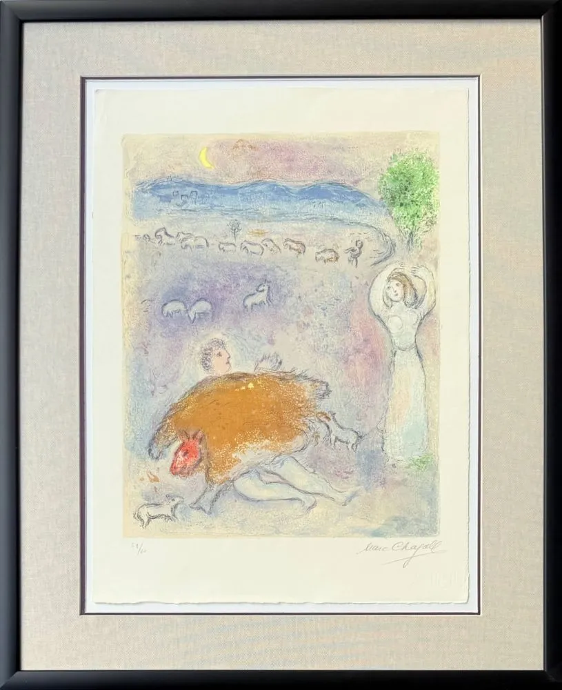 石版画 Chagall - (handsigned) La Ruse de Dorcon, from Daphnis et Chloé
