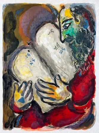 石版画 Chagall - He wrote in the Tables the wordes of the covenant, even the Ten Commandments