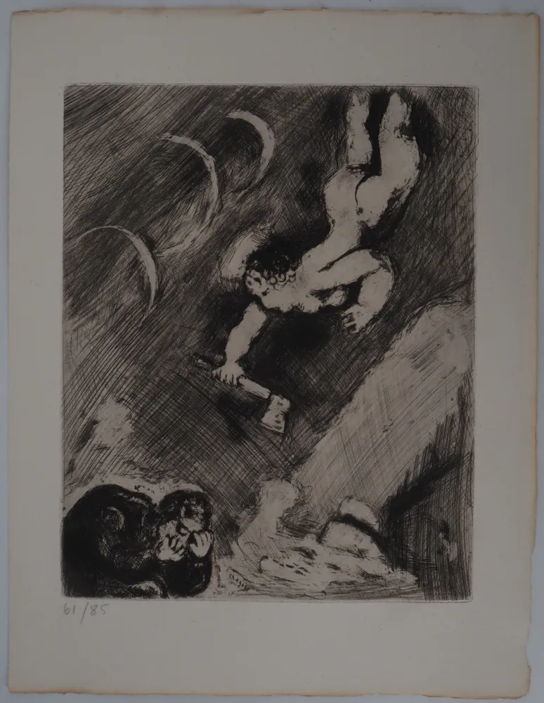 版画 Chagall - Hermès à la hache (Le bûcheron et Mercure)