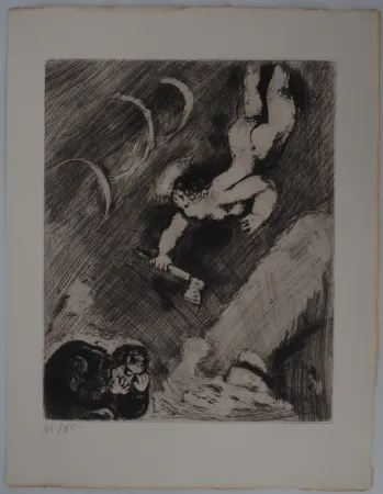 版画 Chagall - Hermès à la hache (Le bûcheron et Mercure)