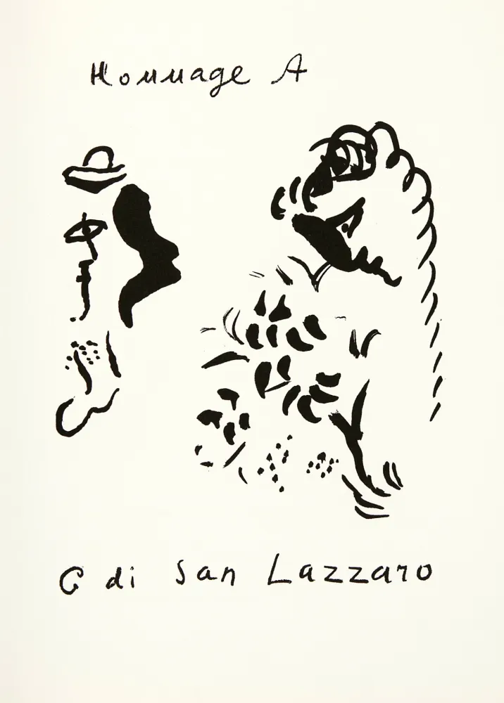 石版画 Chagall - Hommage à San Lazzaro