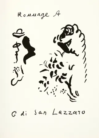 石版画 Chagall - Hommage à San Lazzaro