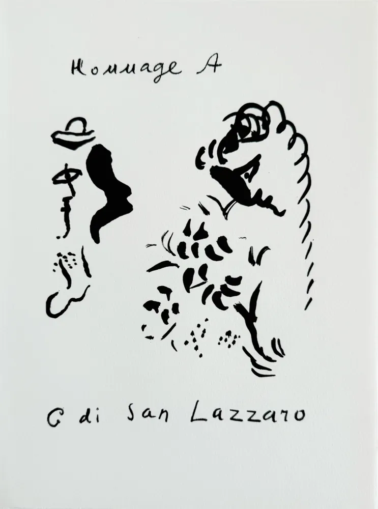石版画 Chagall - Hommage à San Lazzaro