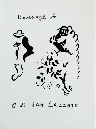 石版画 Chagall - Hommage à San Lazzaro
