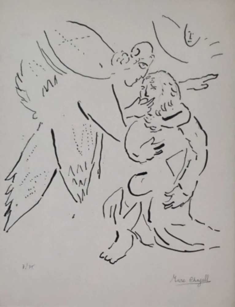 石版画 Chagall - Isaiah Divinely Inspired