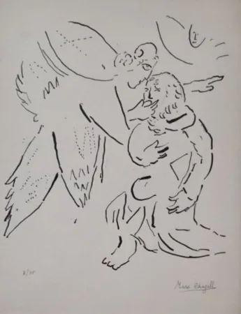 石版画 Chagall - Isaiah Divinely Inspired