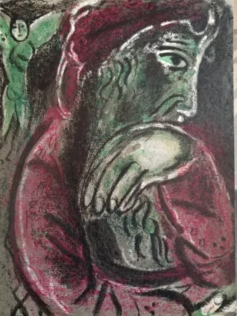 石版画 Chagall - Job désespéré