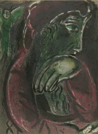 石版画 Chagall - Job Disconsolate from 