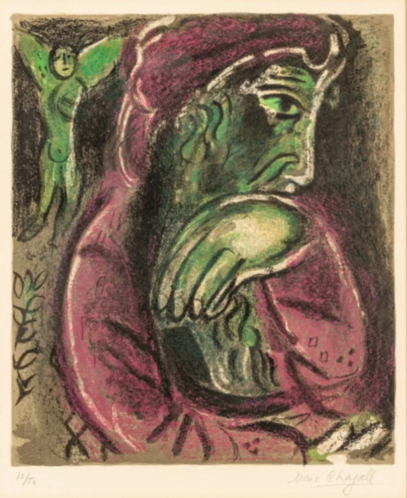石版画 Chagall - Job in Despair