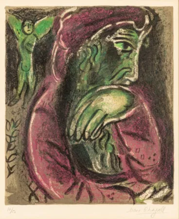 石版画 Chagall - Job in Despair