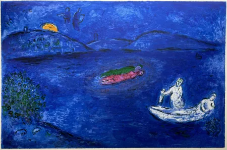 石版画 Chagall - L' ÉCHO  (de la suite Daphnis et Chloé - 1961)
