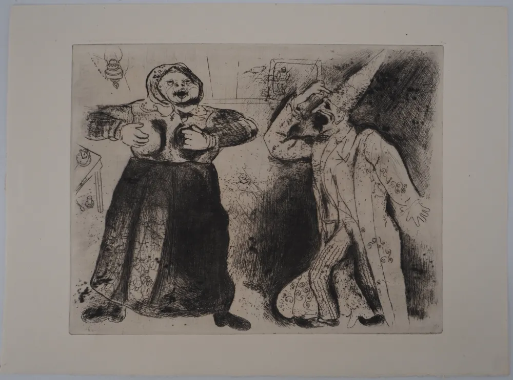 版画 Chagall - La dispute (Dispute de Pliouchkine et de Mavra)