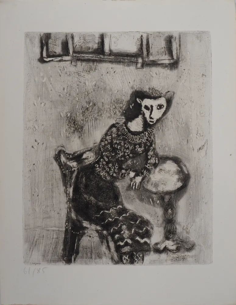 版画 Chagall - La femme chat (La chatte métamorphosée en femme)