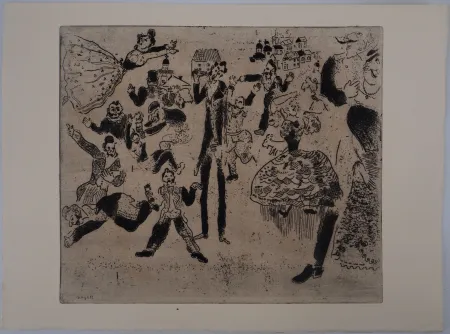 版画 Chagall - La fête est finie (L'orgie dégénère en rixe)