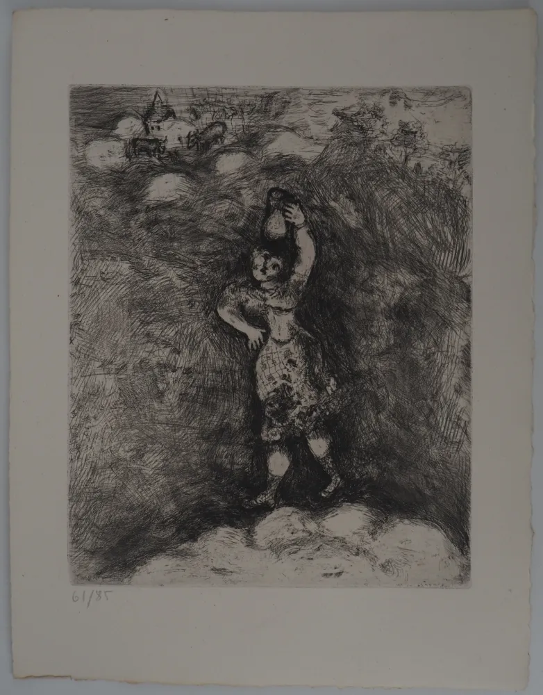 版画 Chagall - La laitière (La laitière et le pot au lait)