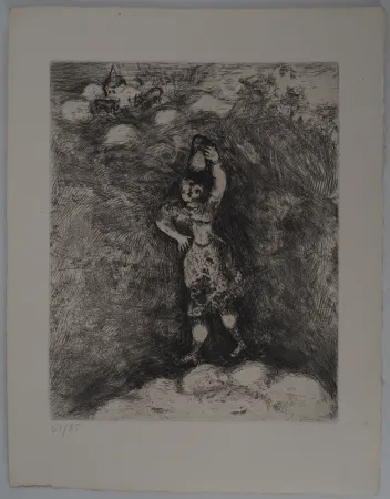 版画 Chagall - La laitière (La laitière et le pot au lait)