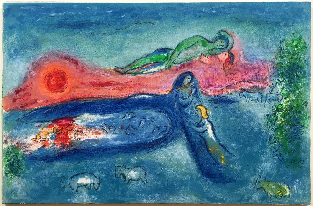 石版画 Chagall - LA MORT DE DORCON (Daphnis et Chloé - 1961)