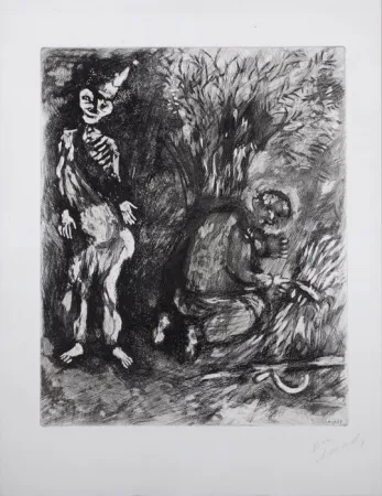 蚀刻飞尘法 Chagall - La mort et le bûcheron (Death and the Woodcutter, from the fables of La Fontaine)