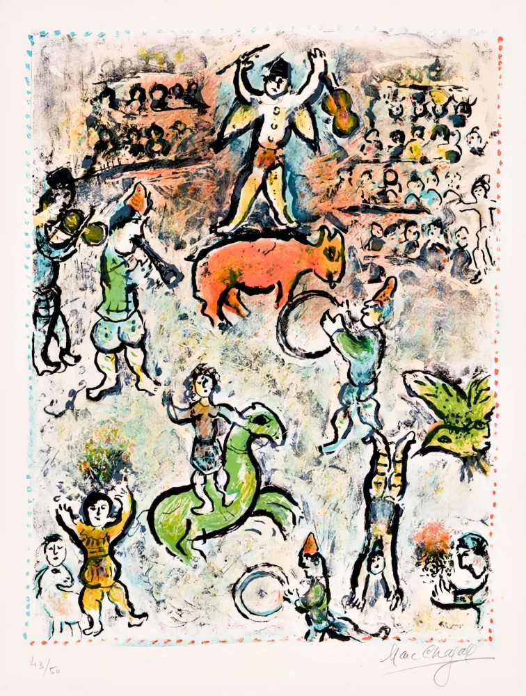 石版画 Chagall -  La Parade au Cirque 