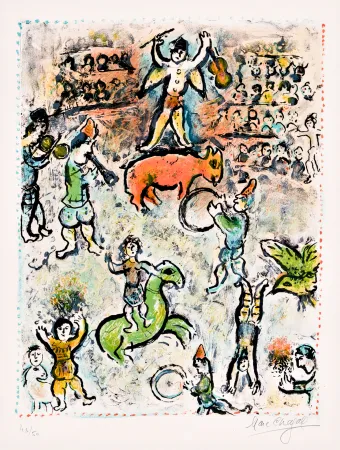 石版画 Chagall -  La Parade au Cirque 