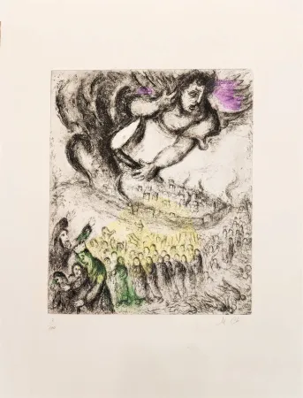 蚀刻版画 Chagall - La prise de Jérusalem