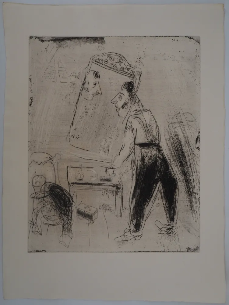 版画 Chagall - La toilette de Tchitchikov