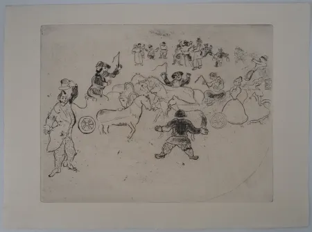 版画 Chagall - L'accident de la circulation (Collusion en chemin)