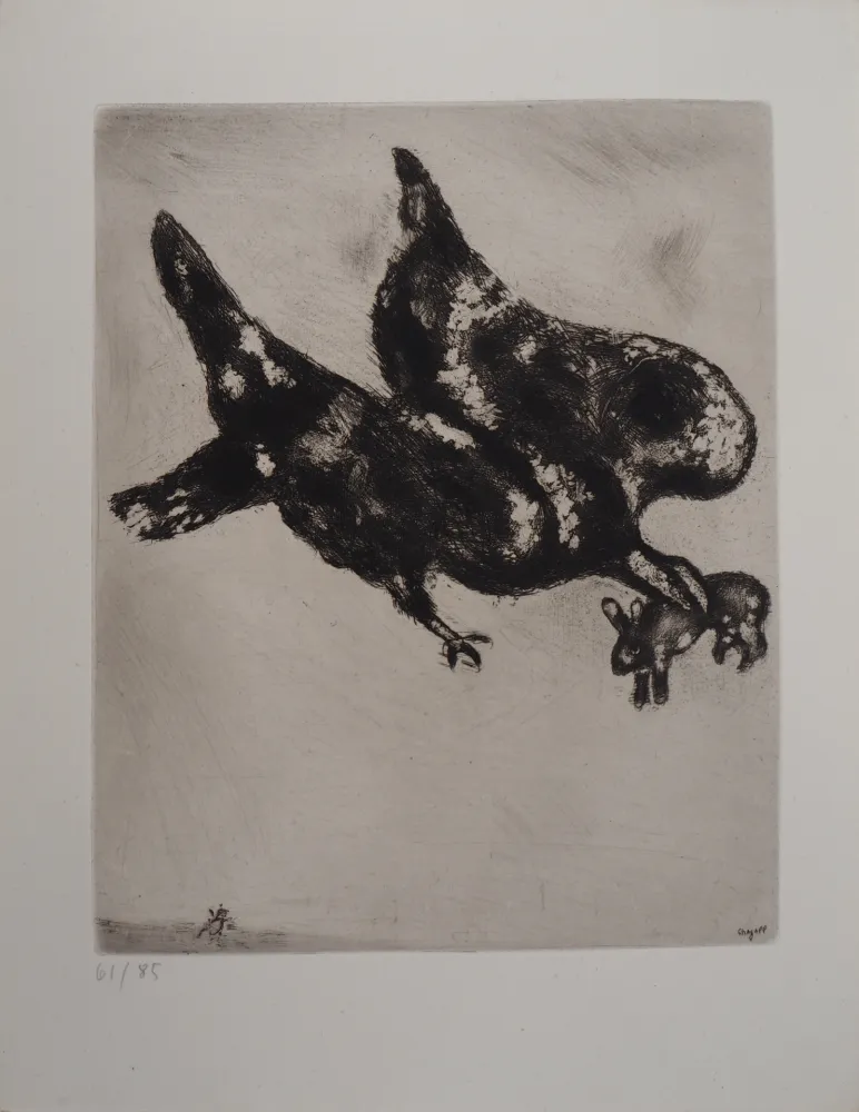 版画 Chagall - L'Aigle, la Lapin et le Coléoptère (L'Aigle et l'Escarbot)