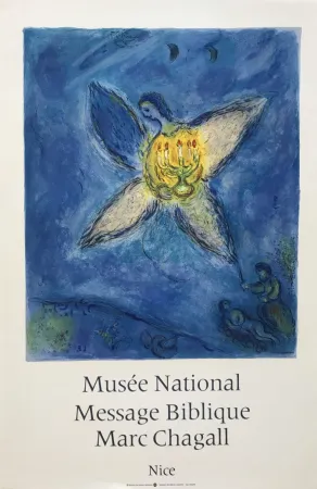 石版画 Chagall - '' L'Ange au Chandelier ''