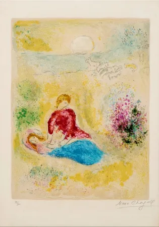 石版画 Chagall - L'arondelle - Signed Daphnis et Chloé