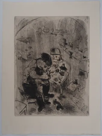 版画 Chagall - L'atelier du fabricant de souliers (Maxime Téliatnikov, savetier)