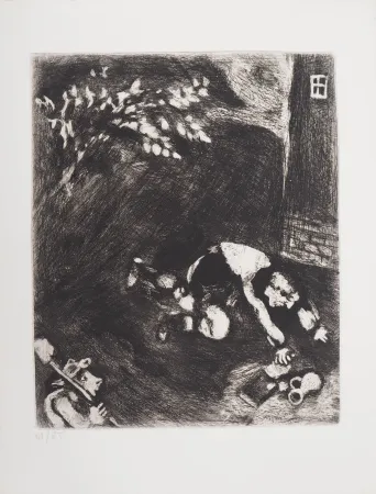 版画 Chagall - L'avare qui a perdu son trésor