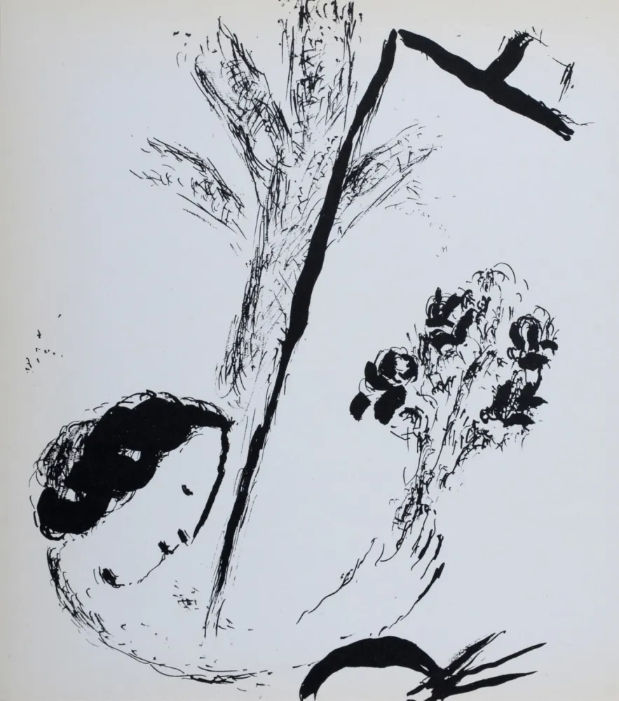 石版画 Chagall - Le bouquet à la main