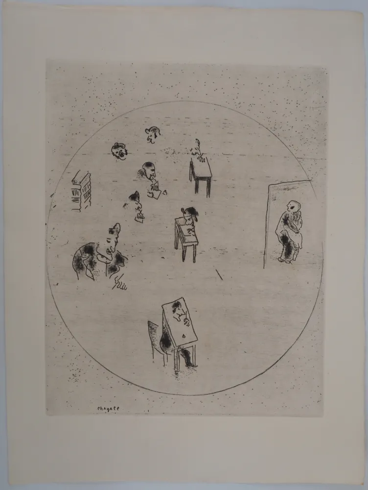 版画 Chagall - Le bureau des contrats