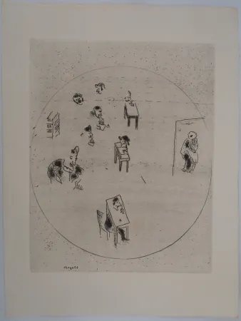 版画 Chagall - Le bureau des contrats