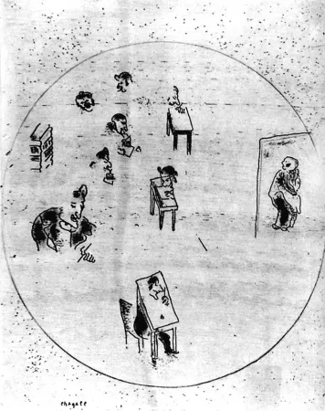 蚀刻版画 Chagall - Le bureau des contrats