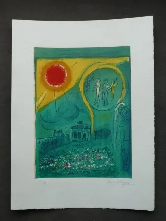 石版画 Chagall - Le Carrousel du Louvre , 1954