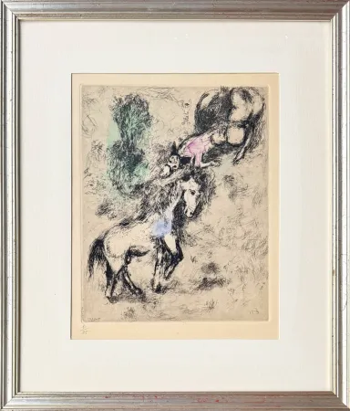 蚀刻版画 Chagall - Le Cheval et l'Âne (The Horse and the Donkey)