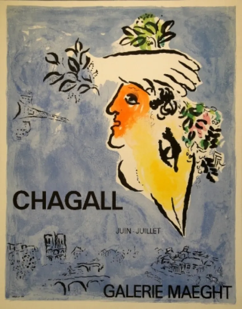 石版画 Chagall - Le Ciel Bleu / Blauer Himmel